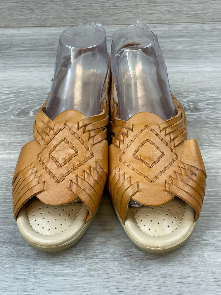 Softspots Tela Women's 10 Brown Slingback Leather Sandal Casual Arch Support - Image 3 of 4