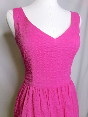 Tori Richard Pink Textured Mini Dress Size 6 Sleeveless V-Neck Resort