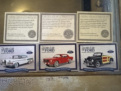 SET OF 3 FORDS - 64' MUSTANG - 58' EDSEL - 46' SPORTSMAN CONV 1:32  NIOB - #3093