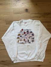 90s Vintage Dogs A-Z Graphic Sweatshirt Hanes Size XL Dog Breeds Cute Funny
