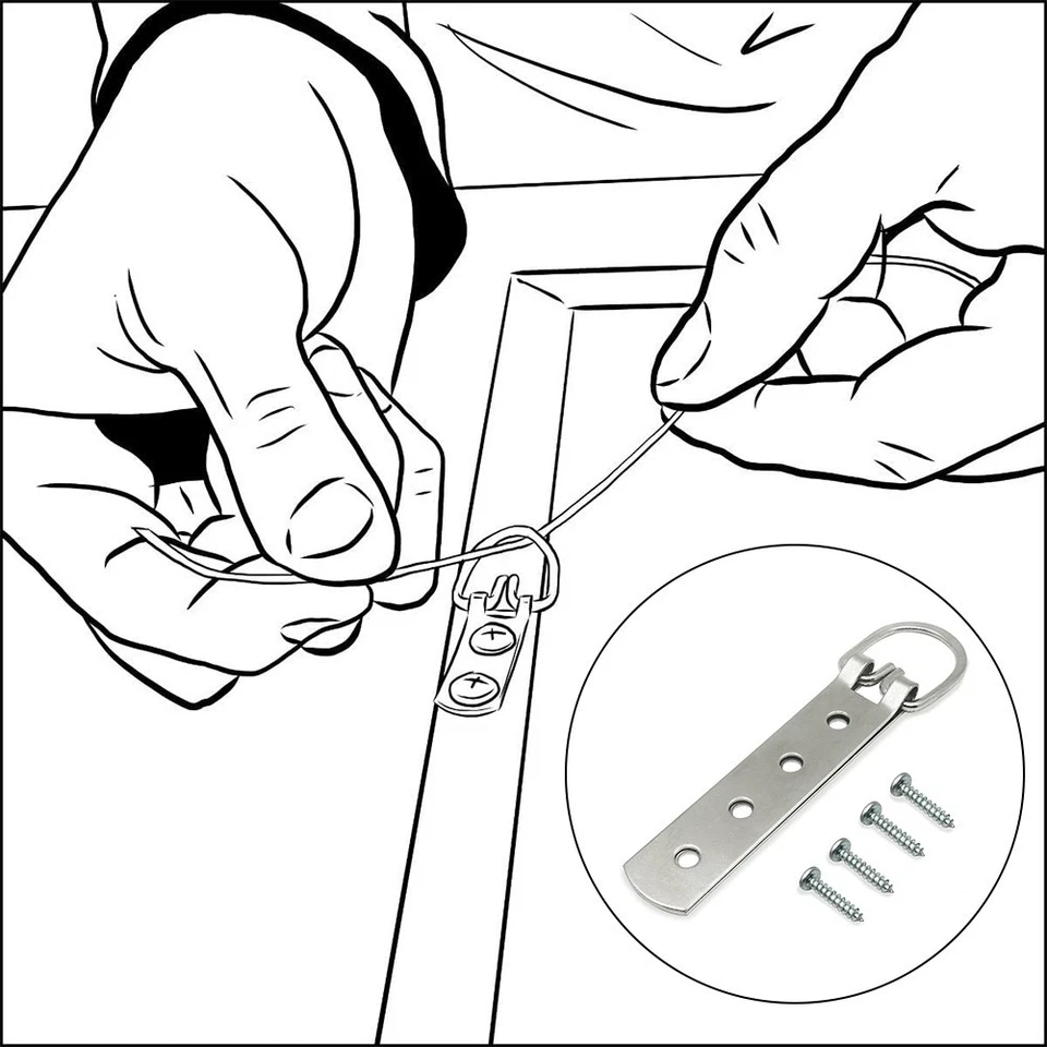 D Ring Bilderhaken mit Edelstahlschrauben für starke Rahmenauflage