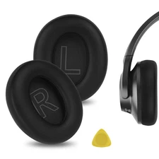 Geekria Protein Leather Ear Pads for Anker Soundcore Life Q20 Headphones (Black)