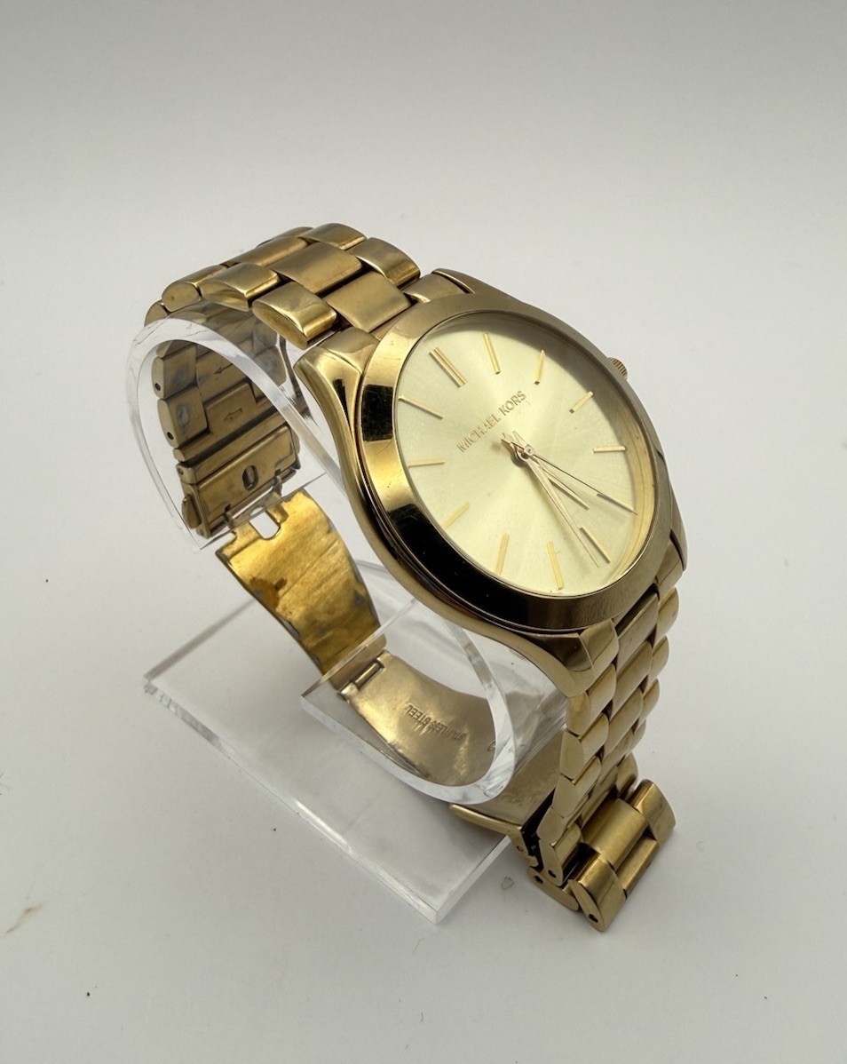 Michael Kors MK3179 Women's Slim Runway Gold-Tone Stainless Steel Watch 42mm thumbnail 4