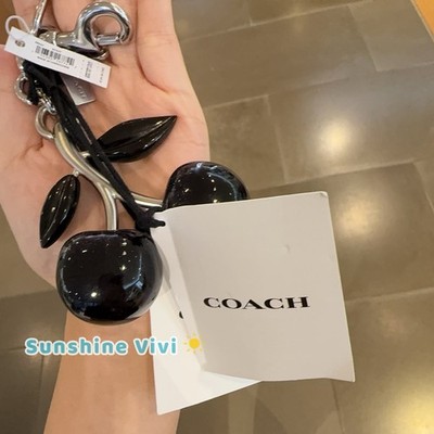 coco様 NWT Limited Coach Signature Cherry Bag Charm 88547 Silver/Black