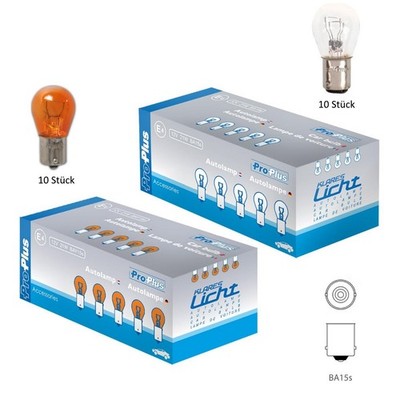 Glühbirnen Set  Blinker 10x orange + 10x klar BA15s Fassung 12V 21W Auto Birnen