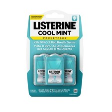 LISTERINE POCKETPAKS Fresh Breath Strips - Cool Mint, 24 Strips Pack, Set of...
