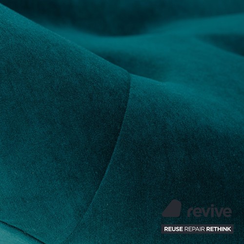 Ligne Roset Ploum Fabric Three-Seater Petrole Green Blue Sofa Couch High Back - Bild 3 von 8