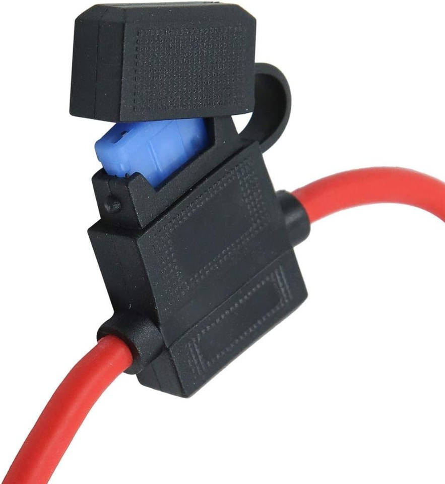 5 PACK 18 GAUGE ATC FUSE HOLDER IN-LINE AWG WIRE COPPER 12 VOLT W HINGED COVER