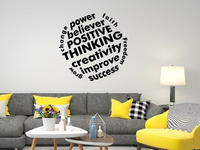 Positives Denken Wandsticker Motivierende Worte Aufkleber Sticker Laptop Zitat
