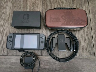 Nintendo Switch System 128GB Console w/Gray Joy-Cons +Charger + Dock 