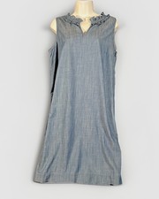Talbots Chambray Shift Dress Women Cotton Size M GET READY FAST EUC