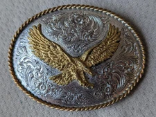 4" vintage MONTANA SILVERSMITHS silver plate EAGLE western RODEO cowboy