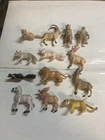 13 Diff Marx Animal Kingdom Plastic figures zebra, fox, lion, moose, tiger Bear