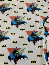 Vintage 1989 Batman DC Comics Twin Bed Sheet Poly Cotton Bibb Co. Made in USA