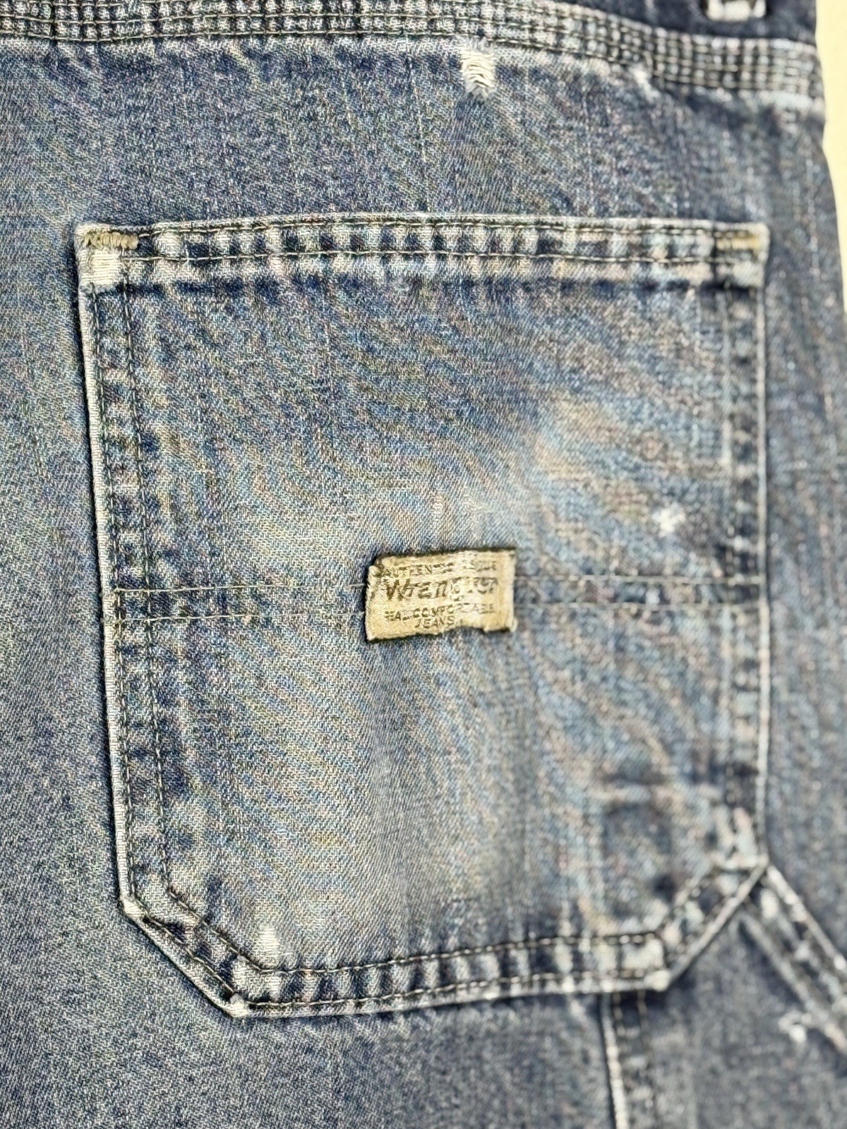 Wrangler Work Carpenter Jeans Mens 38 Fleece Lined Baggy Distressed Thrashed image 10