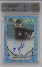 2014 Bowman Draft Blue Wave Refractor 1/10 Spencer Adams BGS 9 MINT Auto 7i2