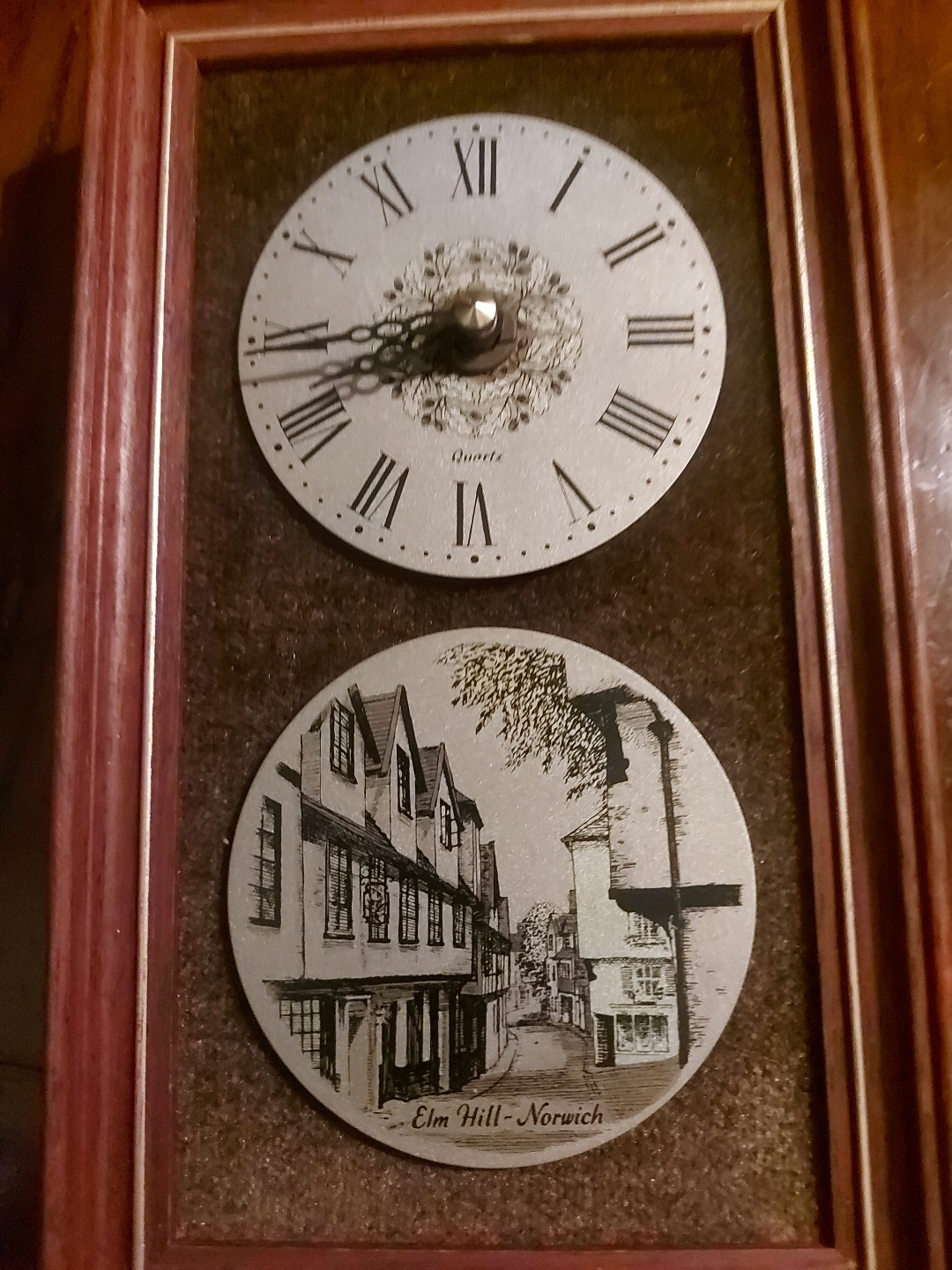 Vintage Hand‑Colour Titanium Picture Clock Lewis & Clayton Elm Hill Norwich
