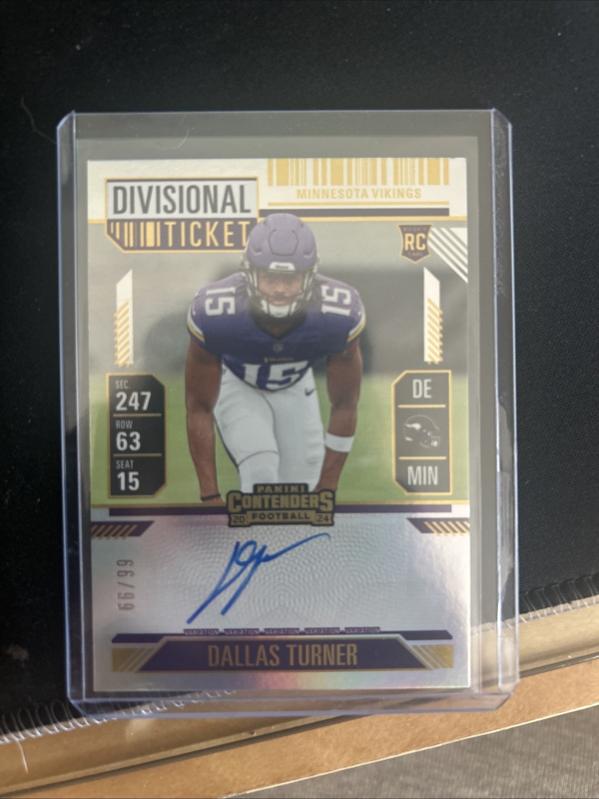 2024 Contenders Rookie Ticket Dallas Turner #123 Divisional Ticket /99 auto