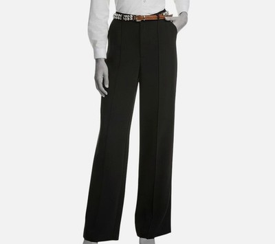 Cinq à Sept Women's Black Solid Rhinestone Belted Ester Dress Pants Size 6
