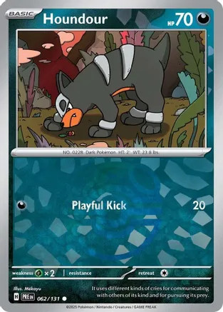 Houndour (Master Ball Pattern) 062/131 Prismatic Evolutions Pokemon Holo NM