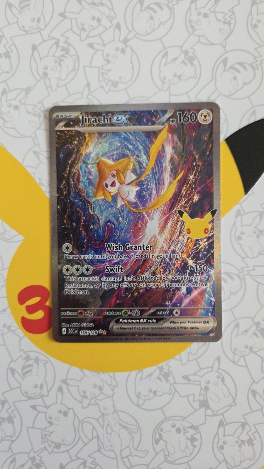 Pokemon TCG Jirachi EX 155/128 30th Celebration Full Art Holo Ultra Rare Englisch
