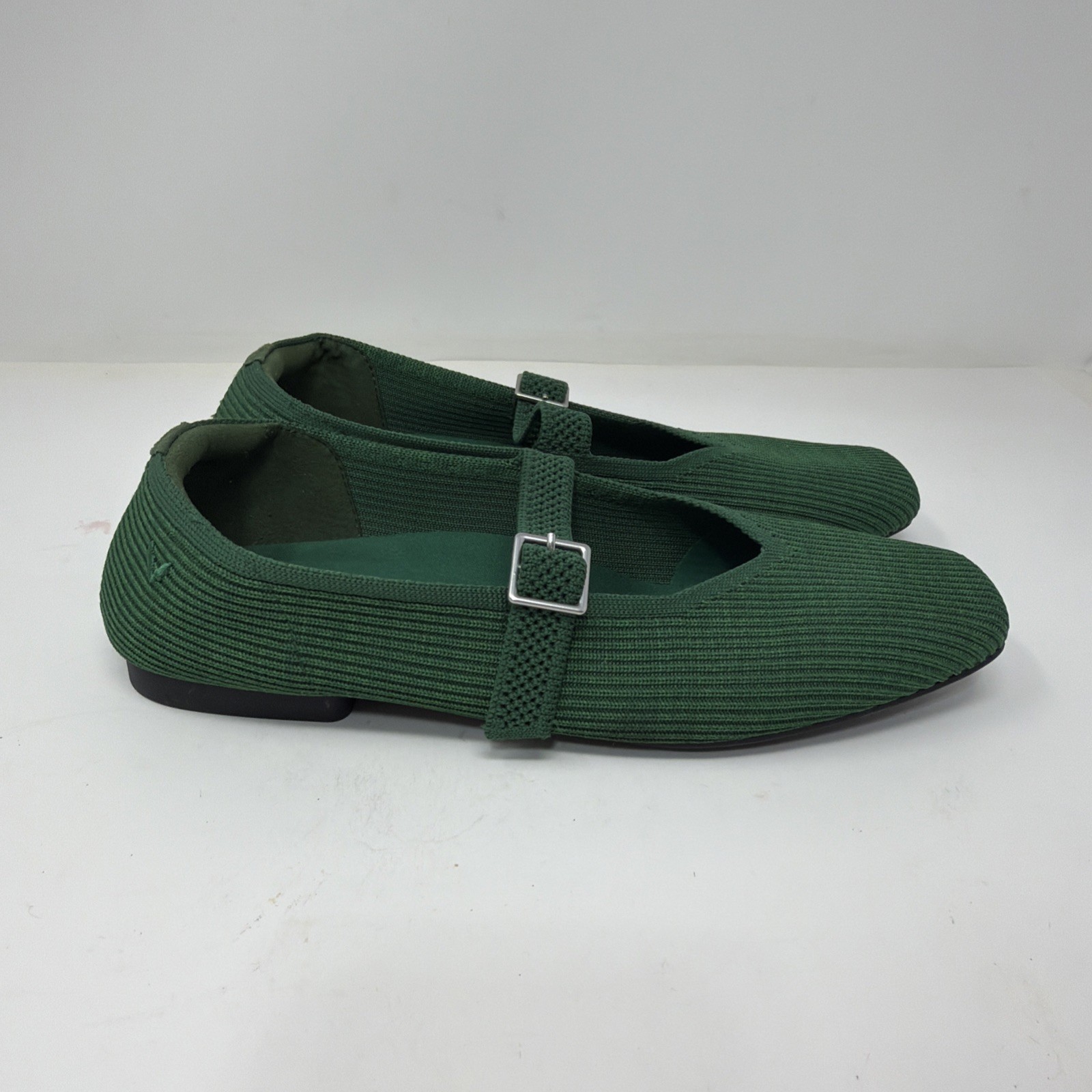 Vivaia Margot Mary Jane Comfort Old Money Arch Support Flats Forrest Green 7W