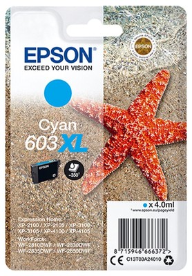 Original Epson 603XL, Starfish Cyan Tintenpatrone, T03A2, C13T03A24010 Set