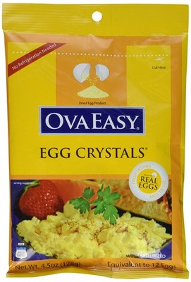 OvaEasy Dehydrated Egg Crystals   4.5oz. (128g) Bag   Powdered Eggs Made From Al