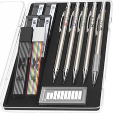 Mr. Pen- Metal Mechanical Pencil Set with 20 Piece Set, black,multi-color 