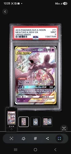 Mewtwo & Mew GX 71/236 Sm-Unified Minds Holo Psa 9