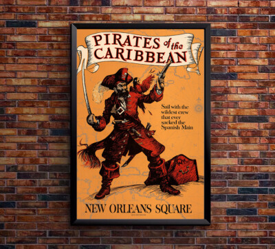 Disneyland Attraction - Pirates of the Caribbean - Disney Poster