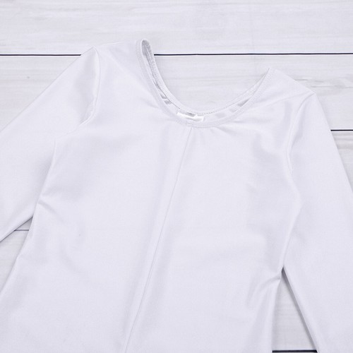 Girls Full Length Jumpsuit Fitness Long Sleeves Footless Sports Unitard Leotard - Picture 18 of 177