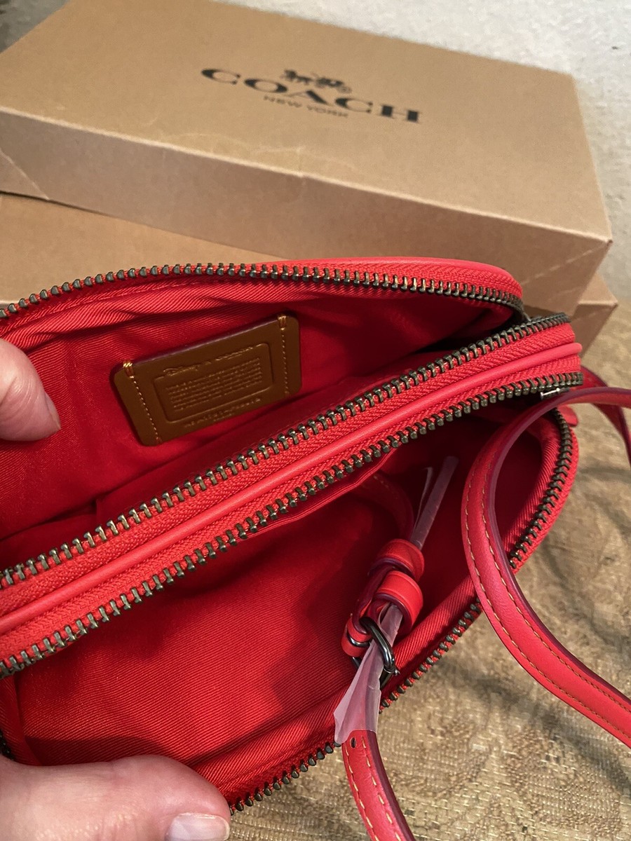 Disney X Coach Mickey Crossbody Pouch In Red Calf Leather | eBay