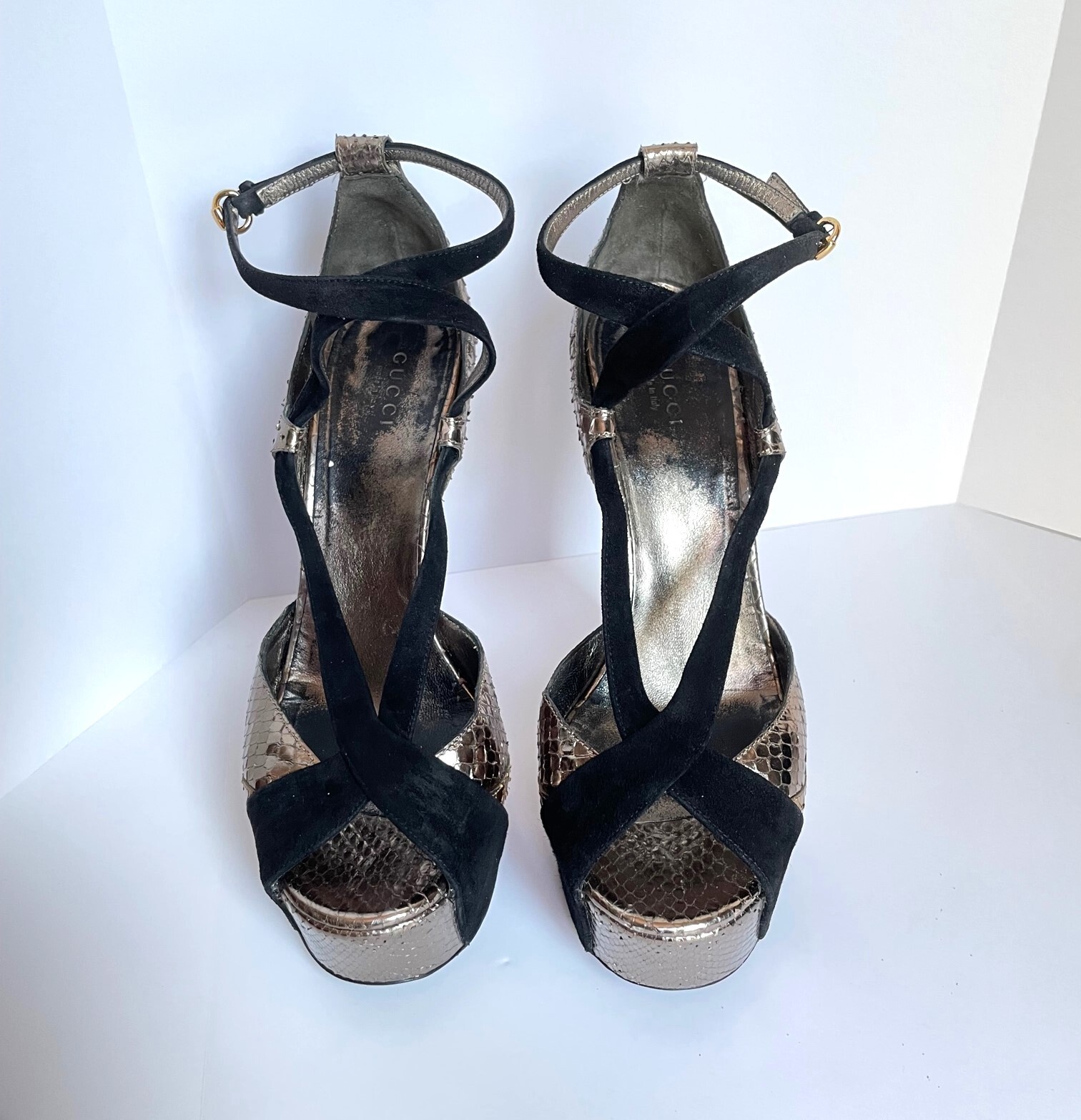 Gucci Exotic Python Leather Platform Heels Pumps … - image 2