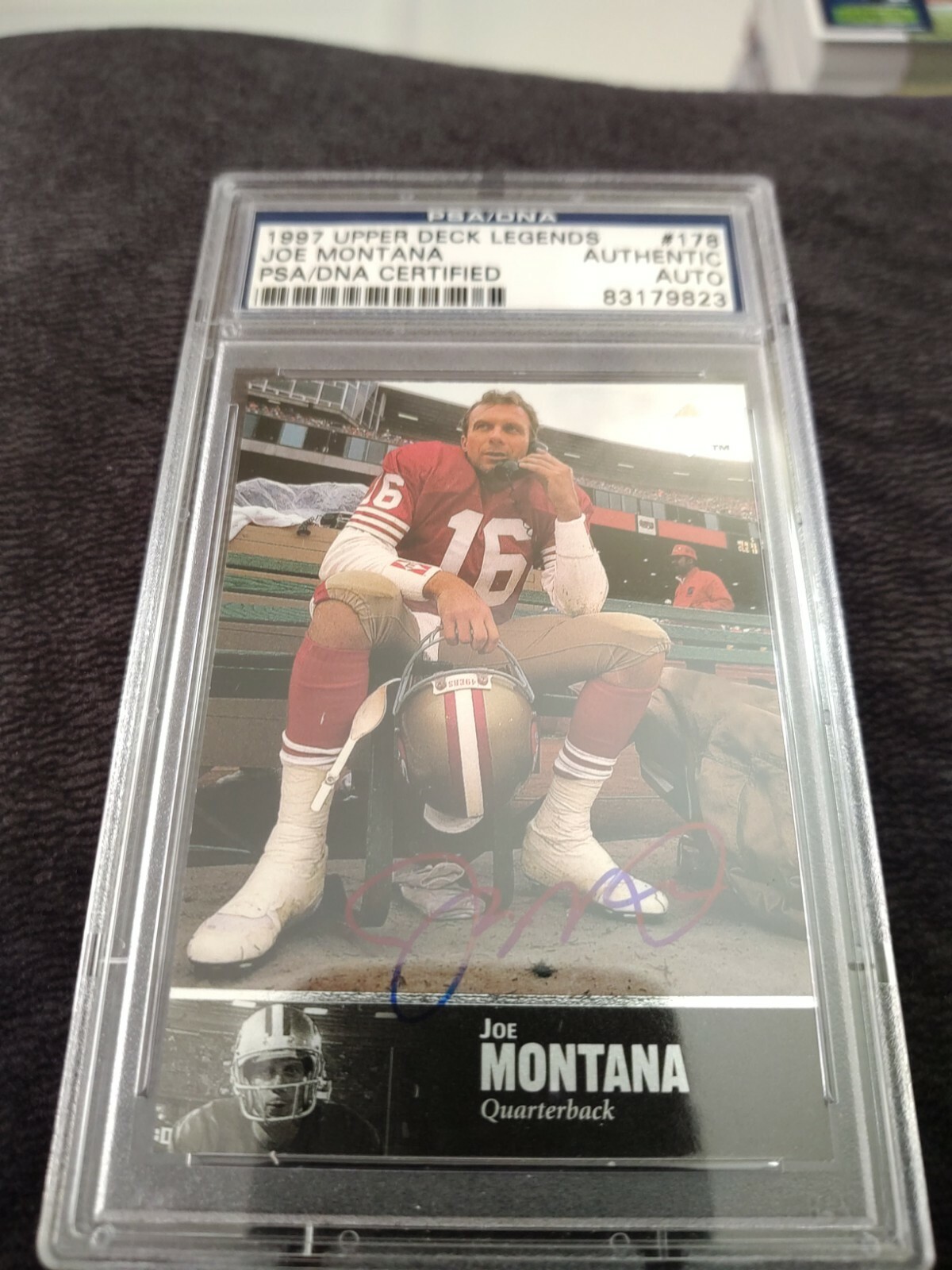 Joe Montana Signed Autograph 1997 Upper Deck Legends Card # 178 - PSA / DNA