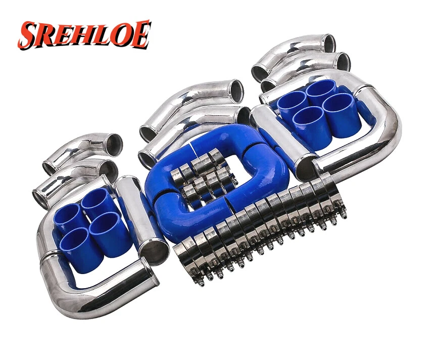 Универсальный алюминиевый комплект трубопроводов интеркулера 2,25 дюйма с муфтой и Т-образными зажимами - Изображение 3 из 4