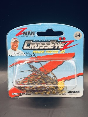NEW Zman David Walker Cross Eyez Power Finesse Jig Size 1/4 Hand Tied Skirt