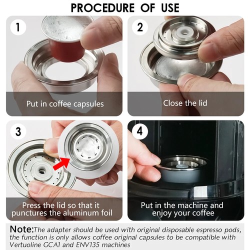Adattatore Cialde Caffè Acciaio Inox Capsule Riutilizzabili Converti Adattatore Caffè - Foto 4 di 7