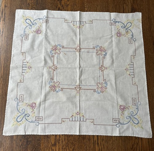 Vintage Hand Embroidered Tablecloth