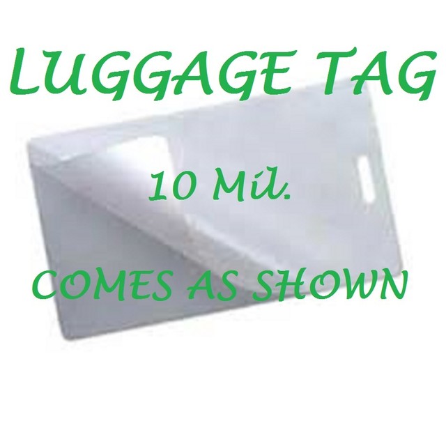 50 LUGGAGE TAG Laminating Pouches Sheets W/Slot 21/2 x 41/4 10 Mil