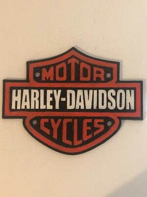 Harley-Davidson Bar and Shield Cast Iron Sign Very Nice New