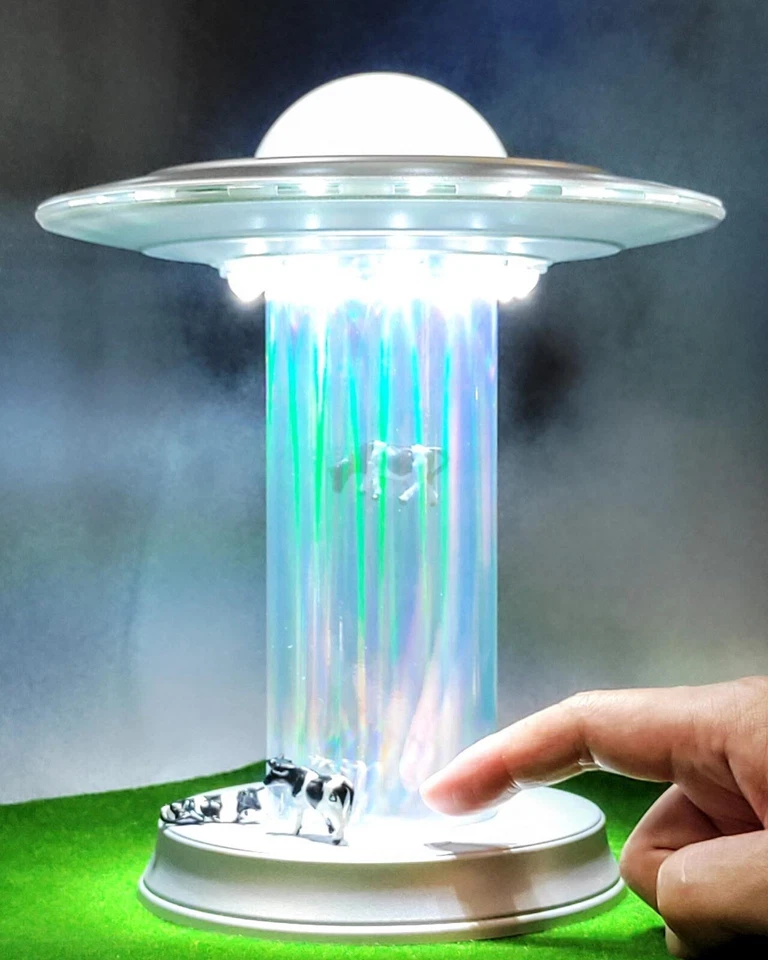 Modelo OVNI abdução de vaca decoração alienígena área 51 lâmpada OVNI amante espacial - Imagem 3 de 4