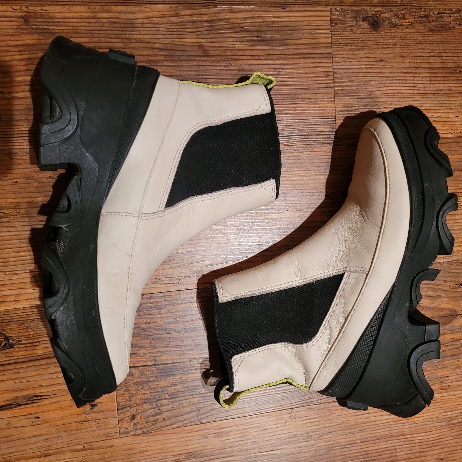 SAOLA Stivali Sorel Brex Chelsea 6 5 pelle bianca impermeabile suola a strappo outdoor Gorp