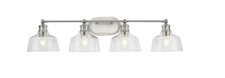 Progress Lighting Singleton 36-in 4-Light Brushed Nickel Farmhouse Vanity Light