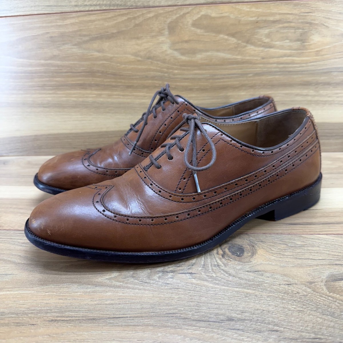 Johnston & Murphy Men\'s Wingtip Brogue Dress Shoes Brown Size 10 Johnston Murphy Custom Select Dress Shoes Mens 10,5 Wingtip  main image 2