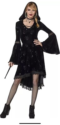 Spirit Halloween Womens Witch Celestial Coven Lace Up Hooded Dress Large