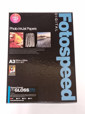 Fotospeed 7D325 - A3 - Pigmentfreundliches Glanz 270 g/m² Inkjetpapier - 50er Pack