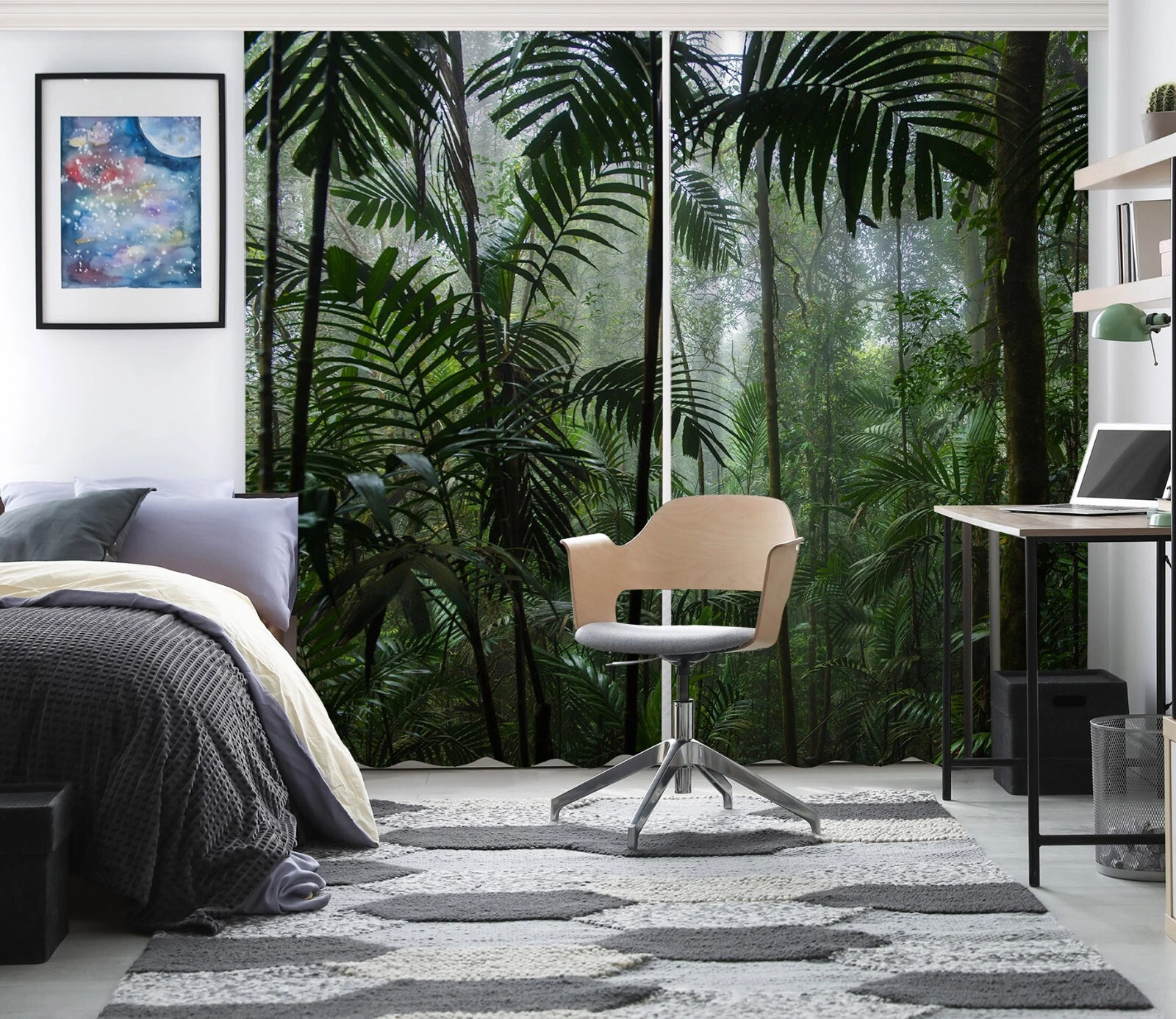 3D Botanical Forest ZHUB034 Photo Curtain Window Blockout Fabric Vera 2023