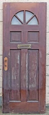 32"x80"x1.75" Vintage Antique SOLID Wood Wooden Exterior Entry Door Window Glass