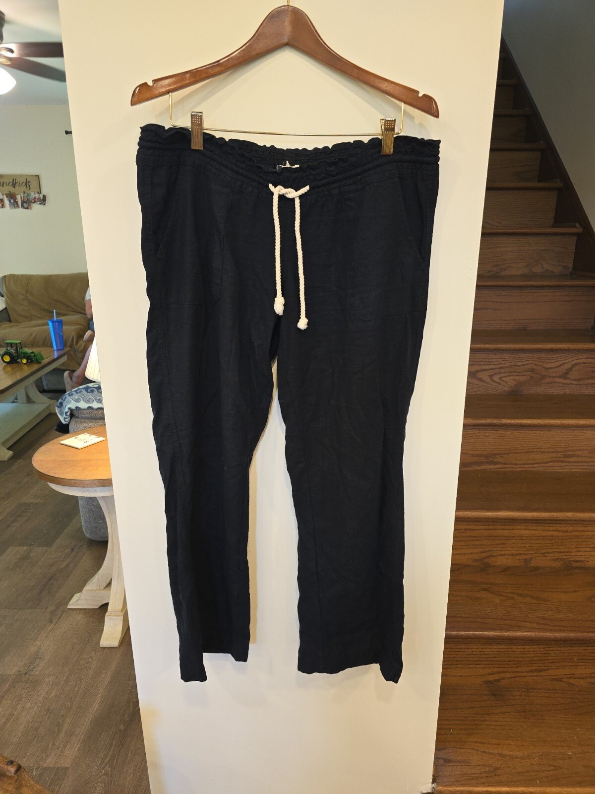 Roxy Linen Pants Size XL Black
